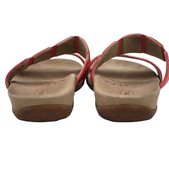 Aetrex Sandals Women 10.5 to 11 Red Double Straps Embellished Memory Foam - Picture 6 of 12
